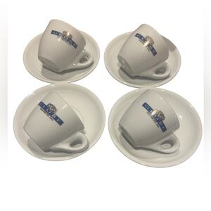 GLOBE COFFEE CO. INC. Espresso Cup & Saucer Set – 4 Cups & 4 Saucers